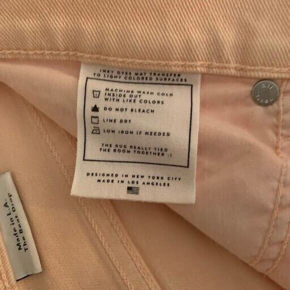 AYR Womens The Beat Drop Cropped Barrel Leg Jeans Sz 31 (35x26) Pink Peach Denim - Picture 4 of 10